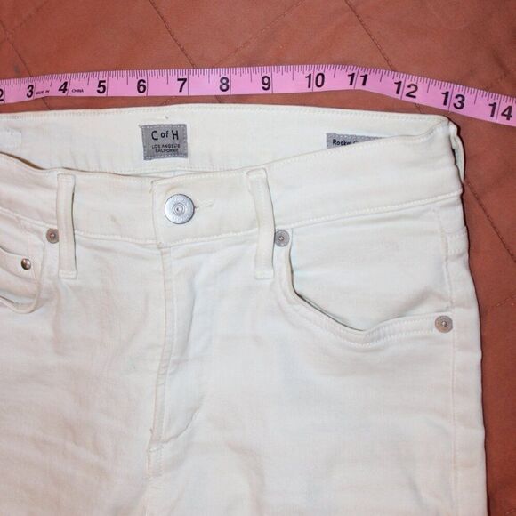 Citizens of Humanity High Rise Rocket Crop Skinny Jeans in white  Size 26 - Picture 13 of 15